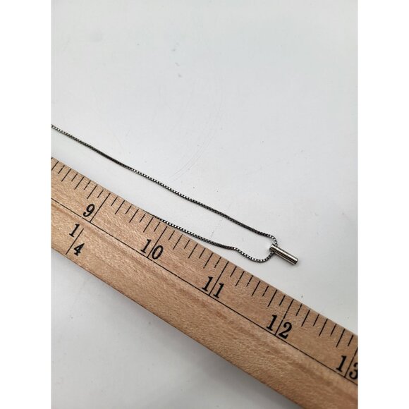 MADEWELL Minimalist Pendant Silver Tone Necklace Vertical Bar - Picture 5 of 7